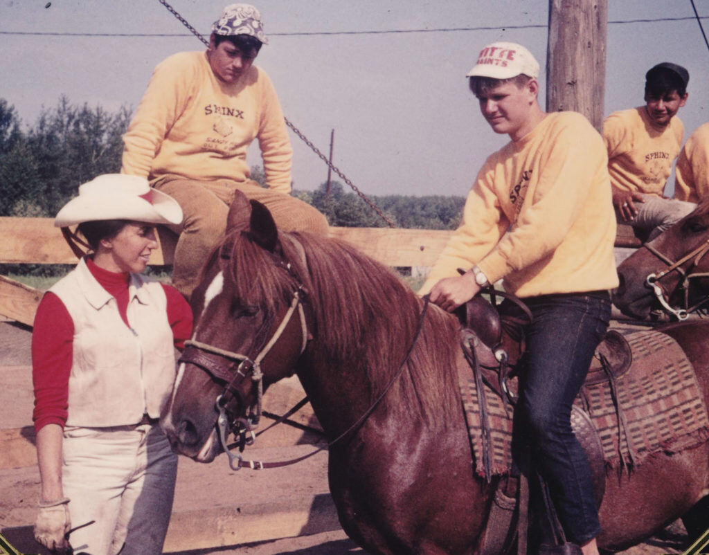 Jan Gillespie with horses at Rawhide